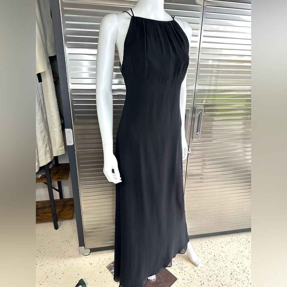Pianoforte by Maxmara Black Silk Maxi Formal Dress Small